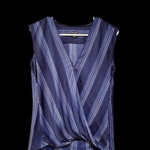 Ann Taylor Blue Striped Blouse